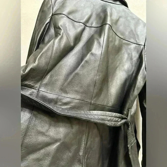 SOLD Vintage 90s/Y2K Worthington Genuine Leather Belted Waist Coat | Women’s MP - Picture 11 of 14